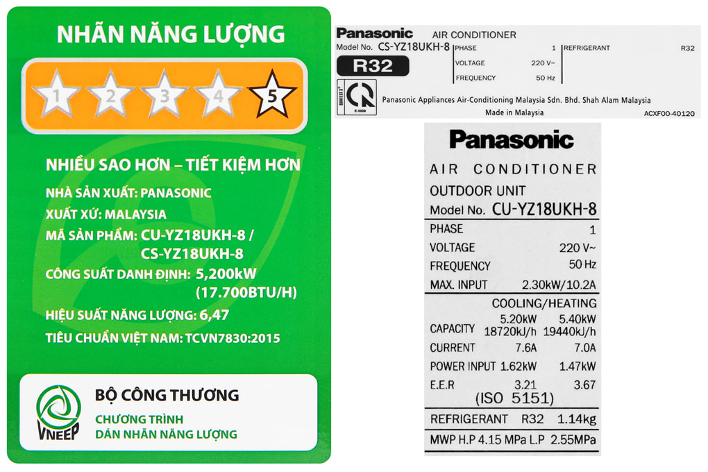 Điều hòa 2 chiều Panasonic 2 HP CU/CS-YZ18UKH-8