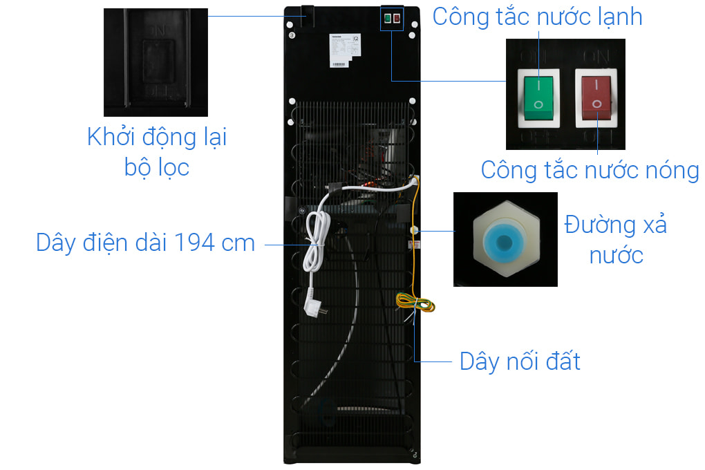 Cây nước nóng lạnh Toshiba RWF-W1830BV(K) 650W