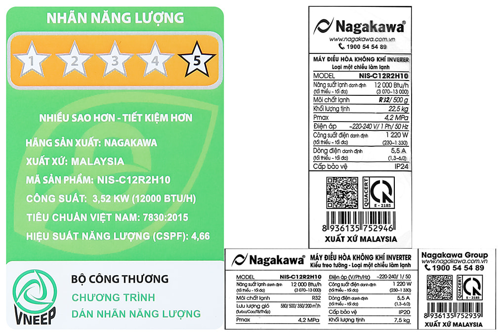 Máy lạnh Nagakawa Inverter 1.5 HP NIS-C12R2H10