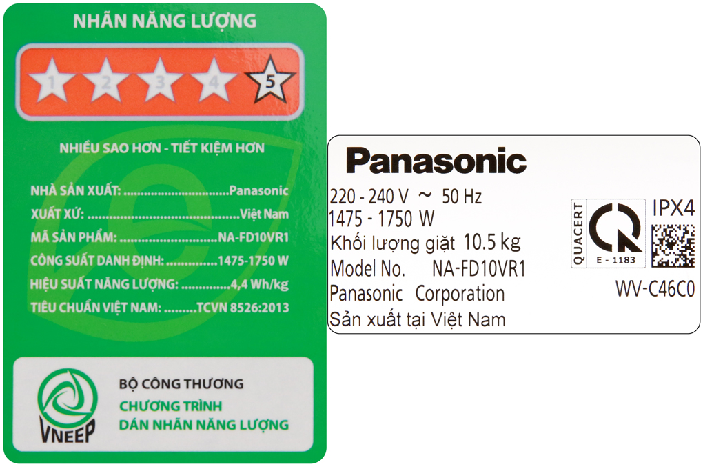 Máy giặt Panasonic 10.5 Kg Inverter NA-FD10VR1BV