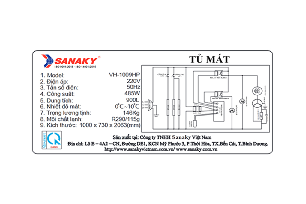 Tủ mát Sanaky 900 lít TM.VH1009HP