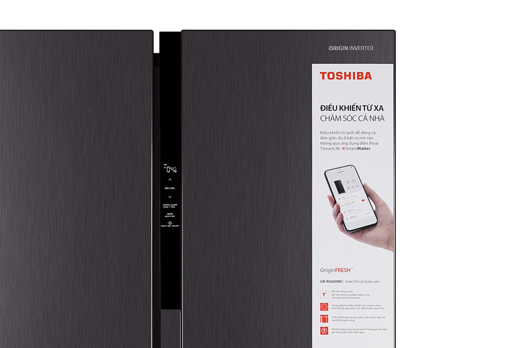 Tủ lạnh Toshiba Inverter 460 lít Side By Side GR-RS600WI-PMV(37)-SG