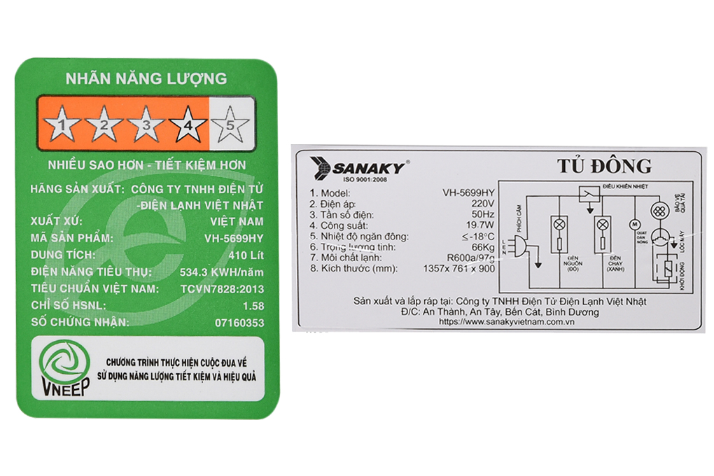 Tủ đông Sanaky 410 lít VH-5699HY