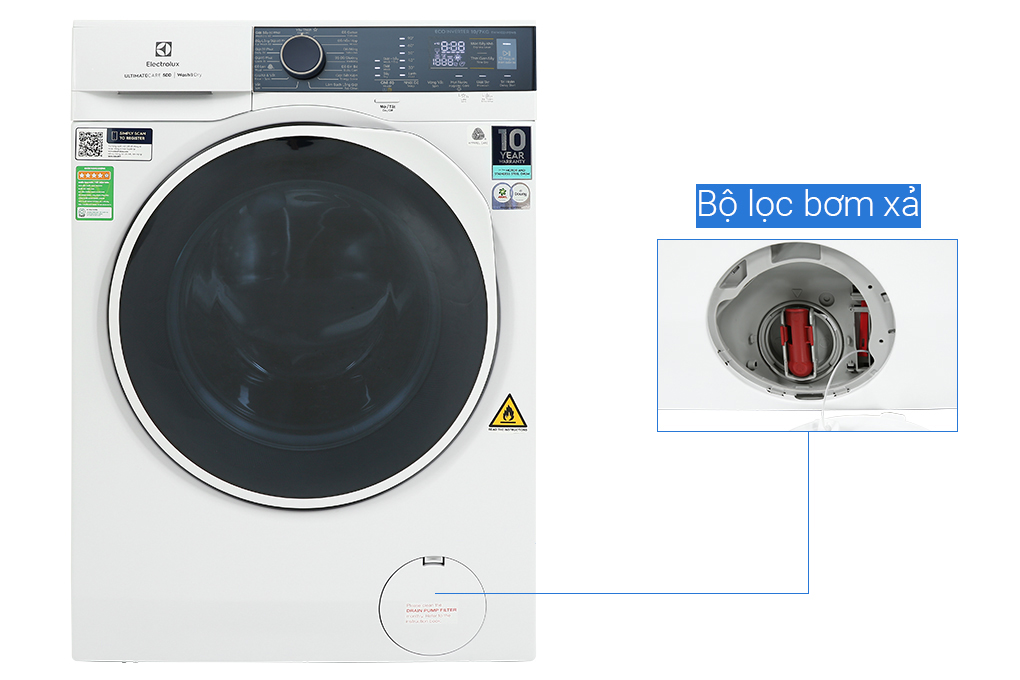 Máy giặt sấy Electrolux Inverter giặt 10 kg - sấy 7 kg EWW1024P5WB