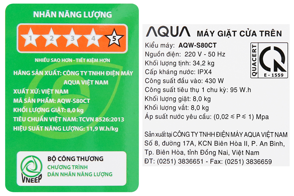 Máy giặt Aqua 9kg AQW-S90CT
