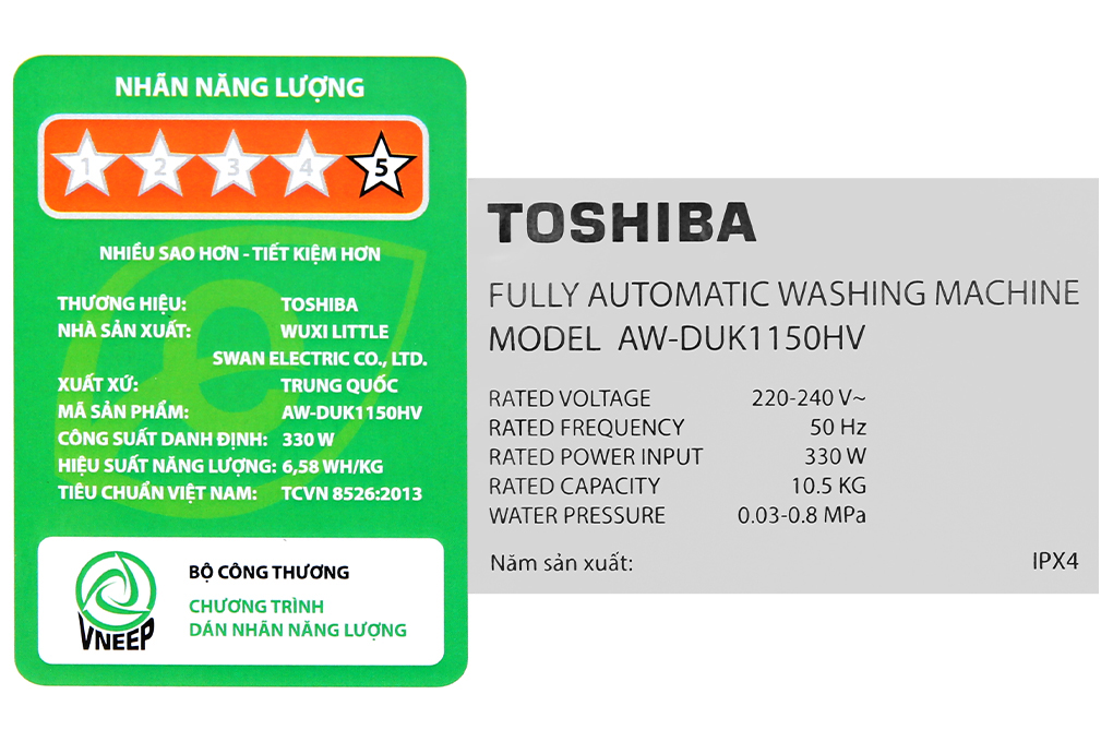 Máy giặt Toshiba Inverter 10,5 kg AW-DUK1150HV(MG)