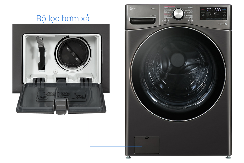 Máy giặt sấy LG AI DD Inverter giặt 21kg - sấy 12kg F2721HVRB