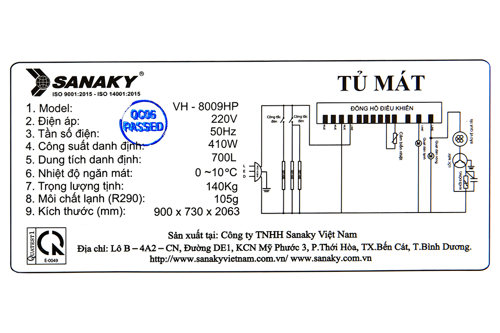 Tủ mát Sanaky 700 lít TM.VH8009HP